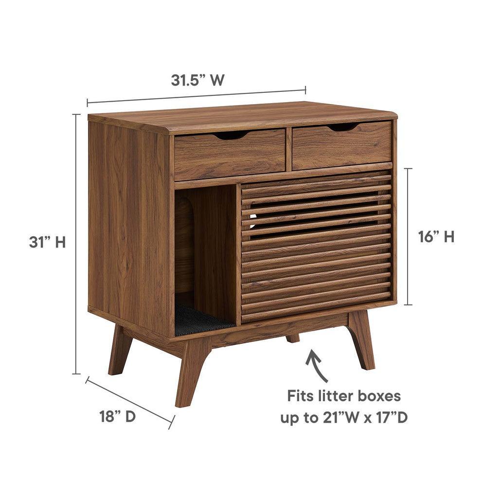 Modway Render Cat Cabinet Walnut & Oak FredCo