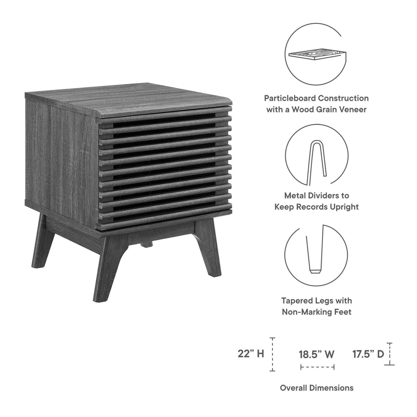 Modway Render Vinyl Record Display Stand, EEI-4262 FredCo