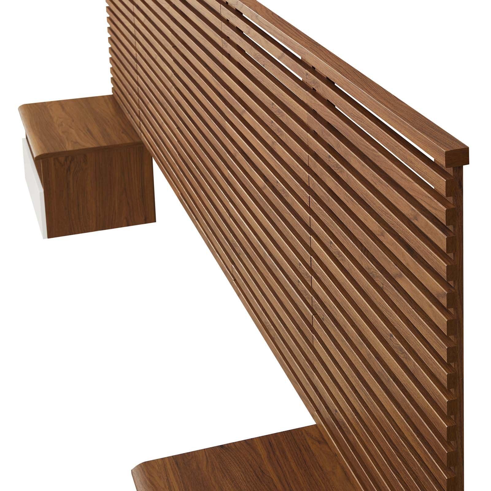 Modway Render Wall Mount Queen Headboard and Modern Nightstands FredCo