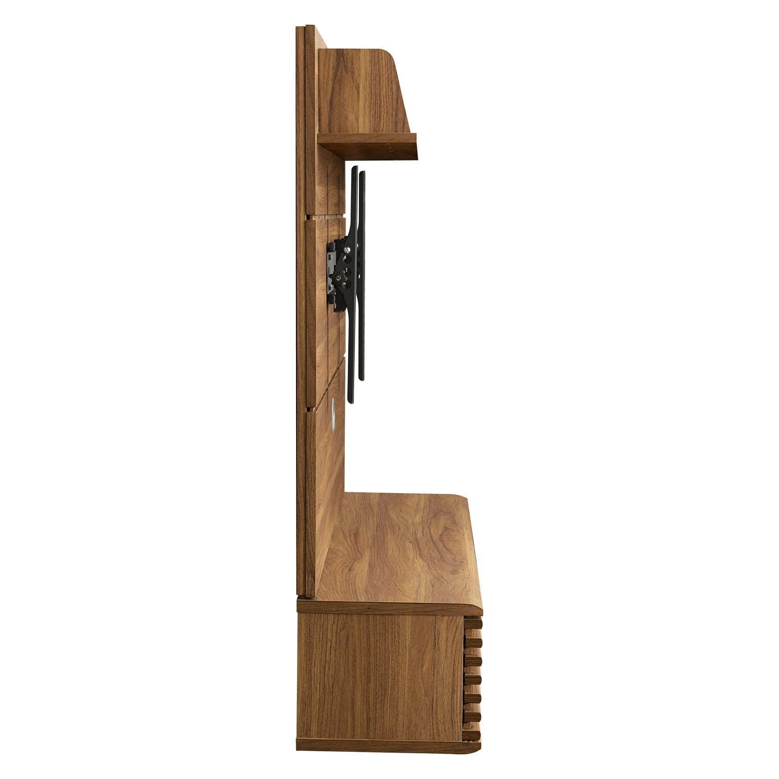 Modway Render Wall Mounted TV Stand Entertainment Center FredCo