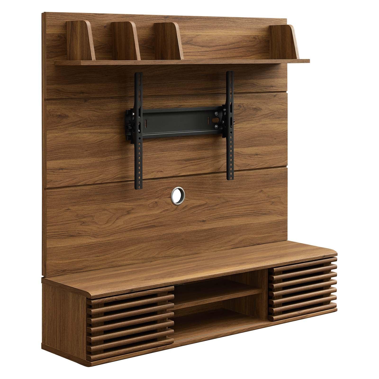 Modway Render Wall Mounted TV Stand Entertainment Center FredCo