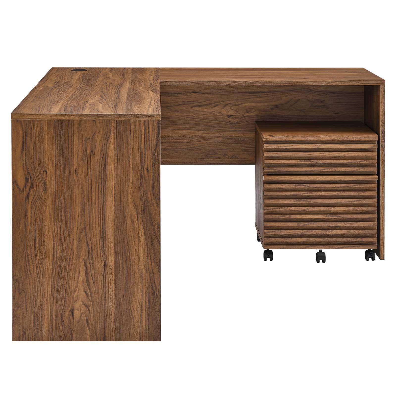 Modway Render Wood Desk and File Cabinet Set FredCo