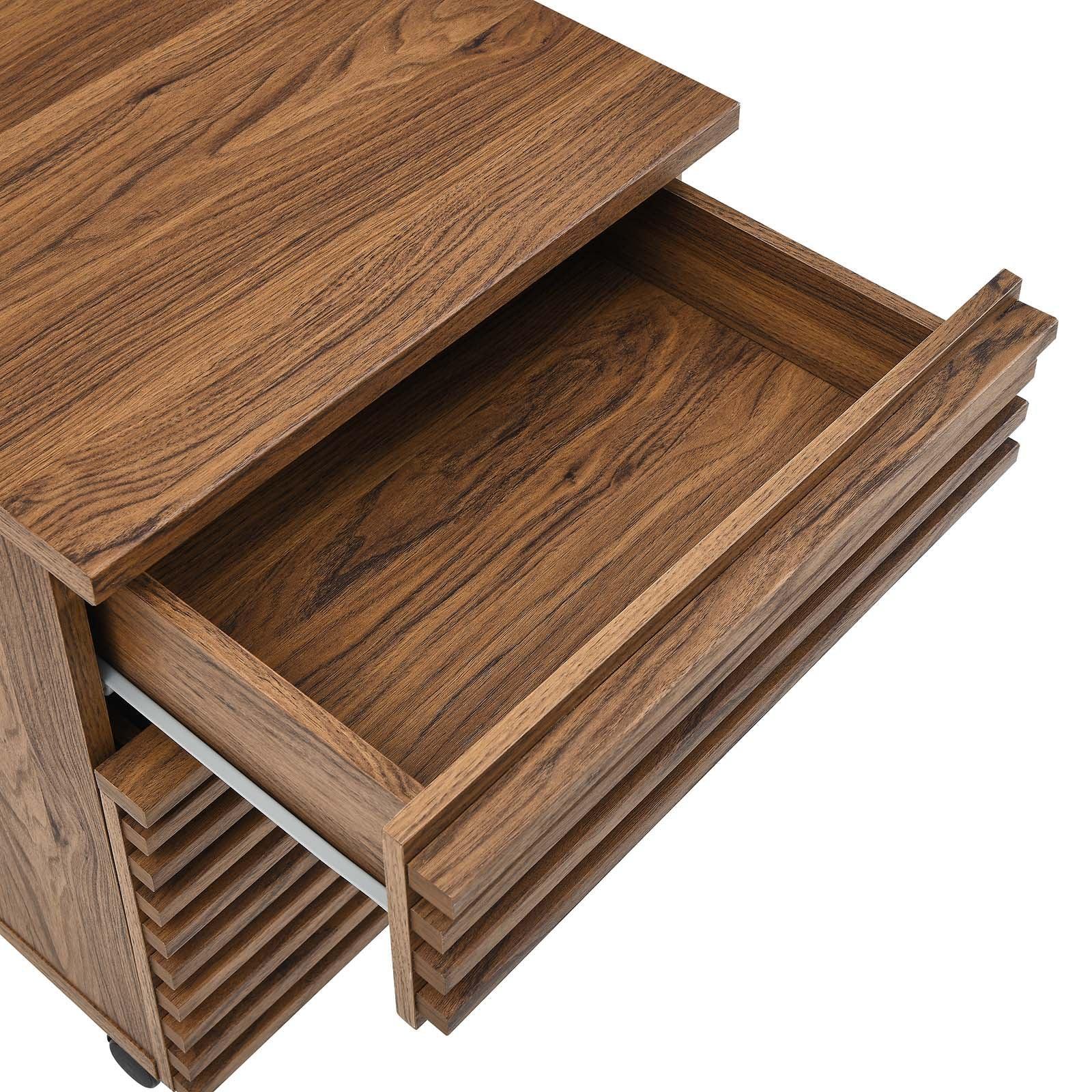 Modway Render Wood Desk and File Cabinet Set FredCo