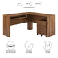 Modway Render Wood Desk and File Cabinet Set FredCo