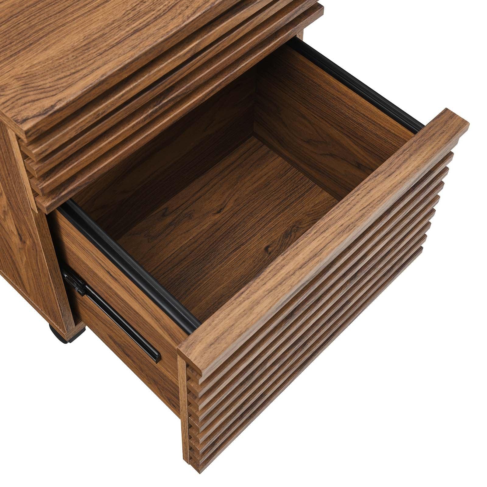 Modway Render Wood Desk and File Cabinet Set FredCo