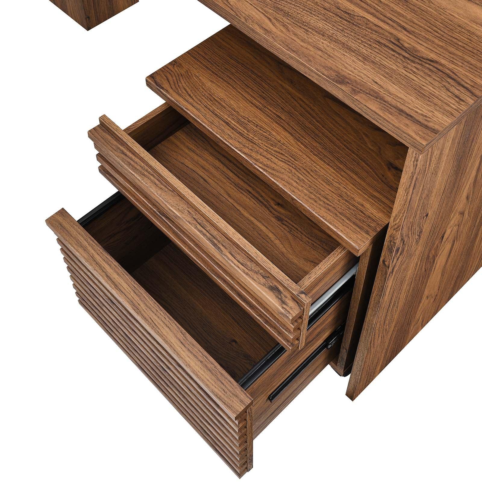 Modway Render Wood Desk and File Cabinet Set FredCo