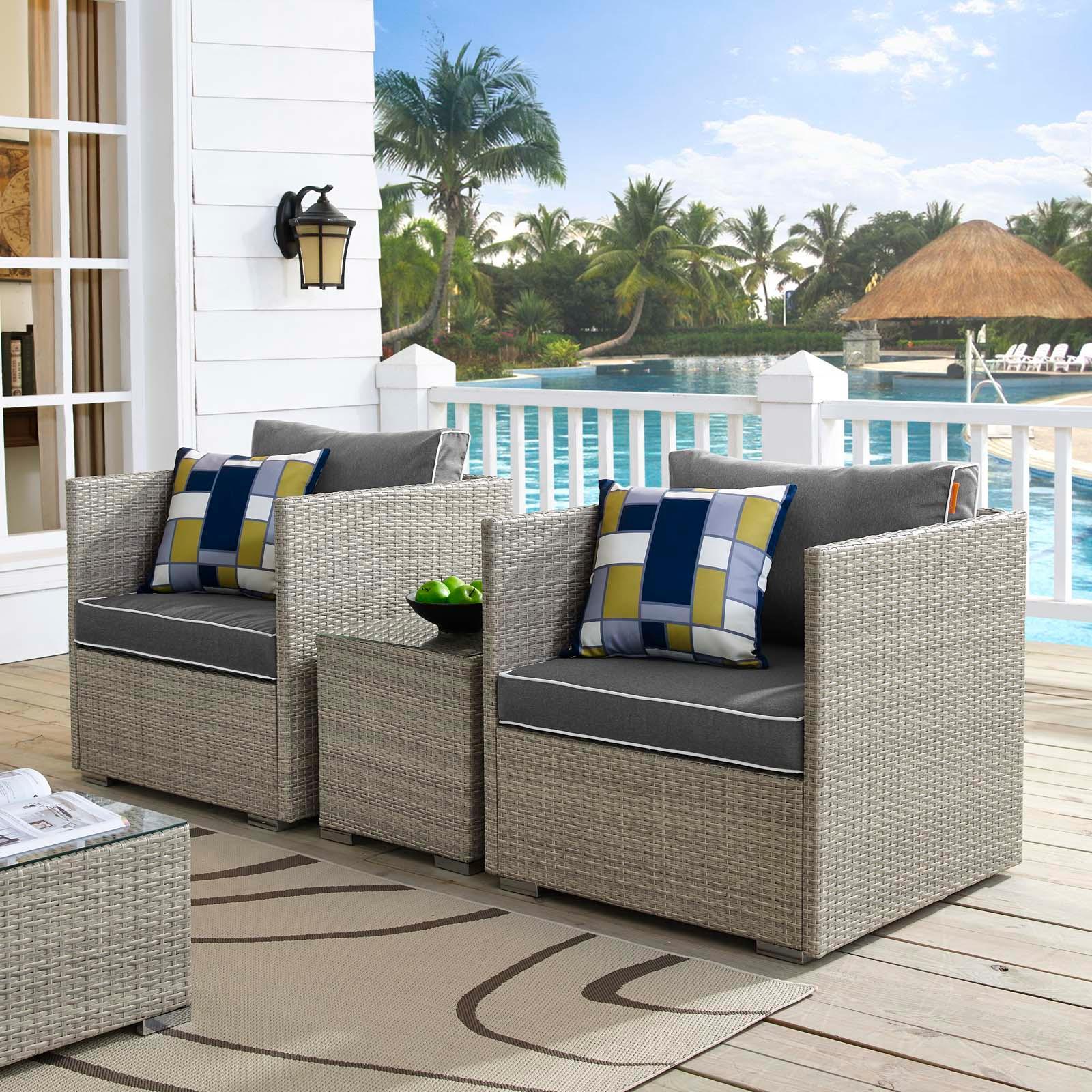 Modway Repose 3 Piece Outdoor Patio Sectional Set, EEI-3006 FredCo
