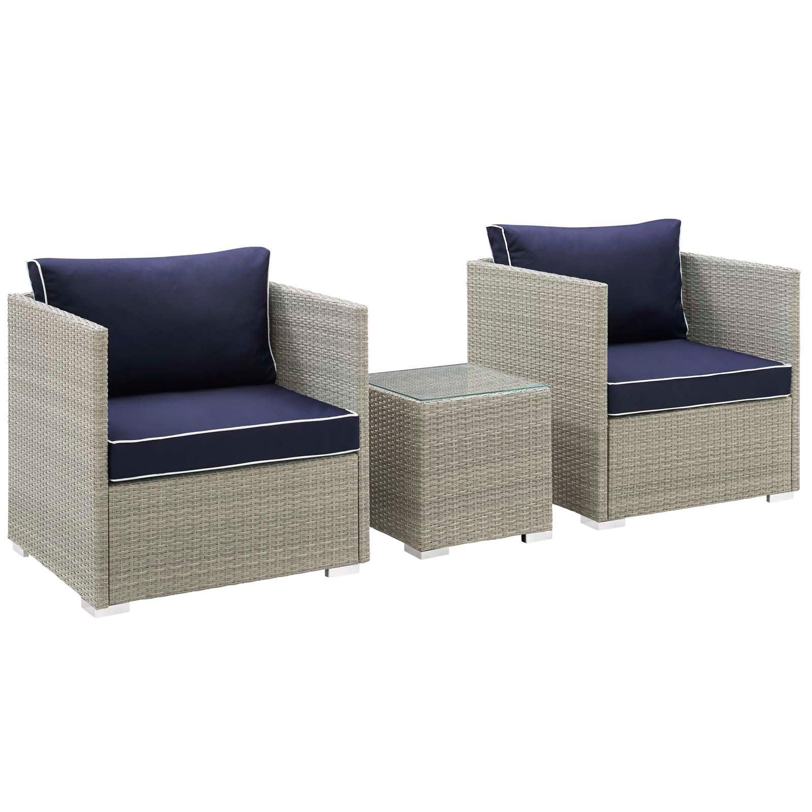 Modway Repose 3 Piece Outdoor Patio Sectional Set, EEI-3006 FredCo