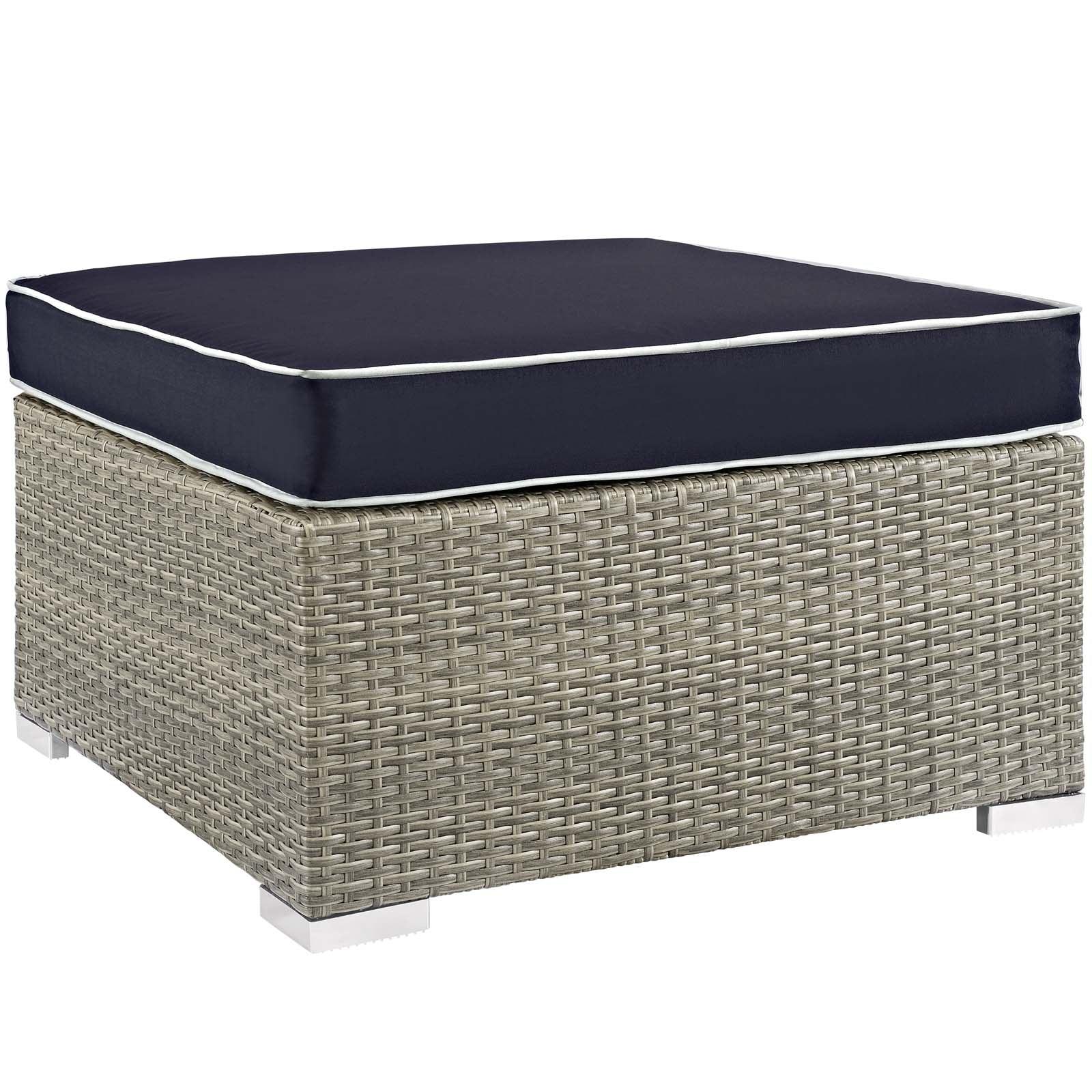 Modway Repose Outdoor Patio Upholstered Fabric Ottoman FredCo
