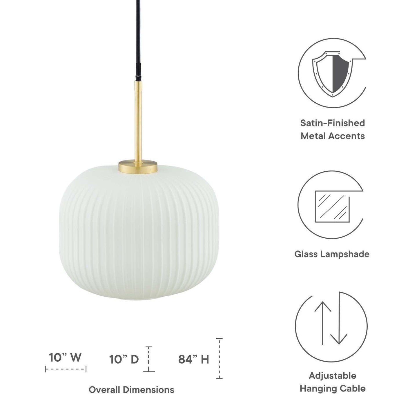 Modway Reprise Glass Pendant Light FredCo
