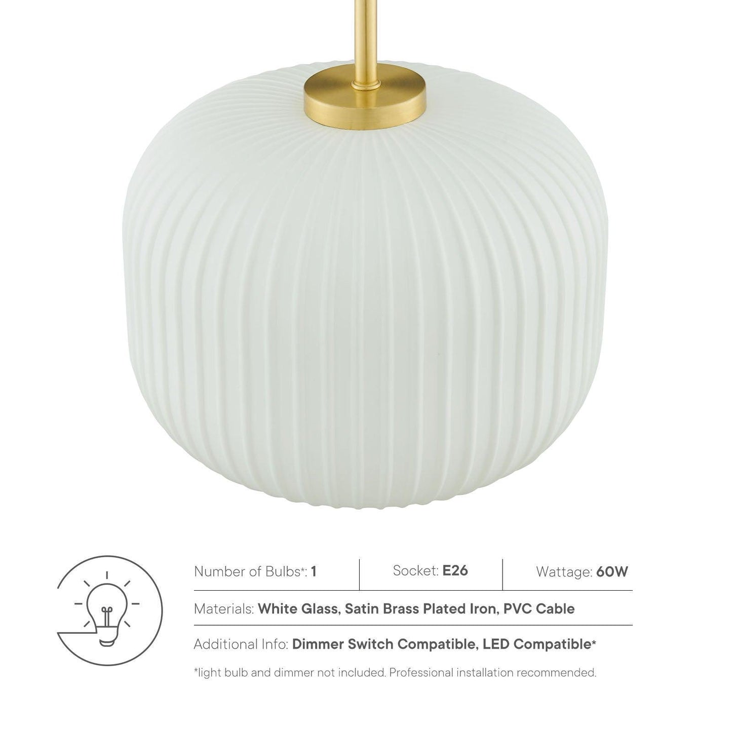 Modway Reprise Glass Pendant Light FredCo