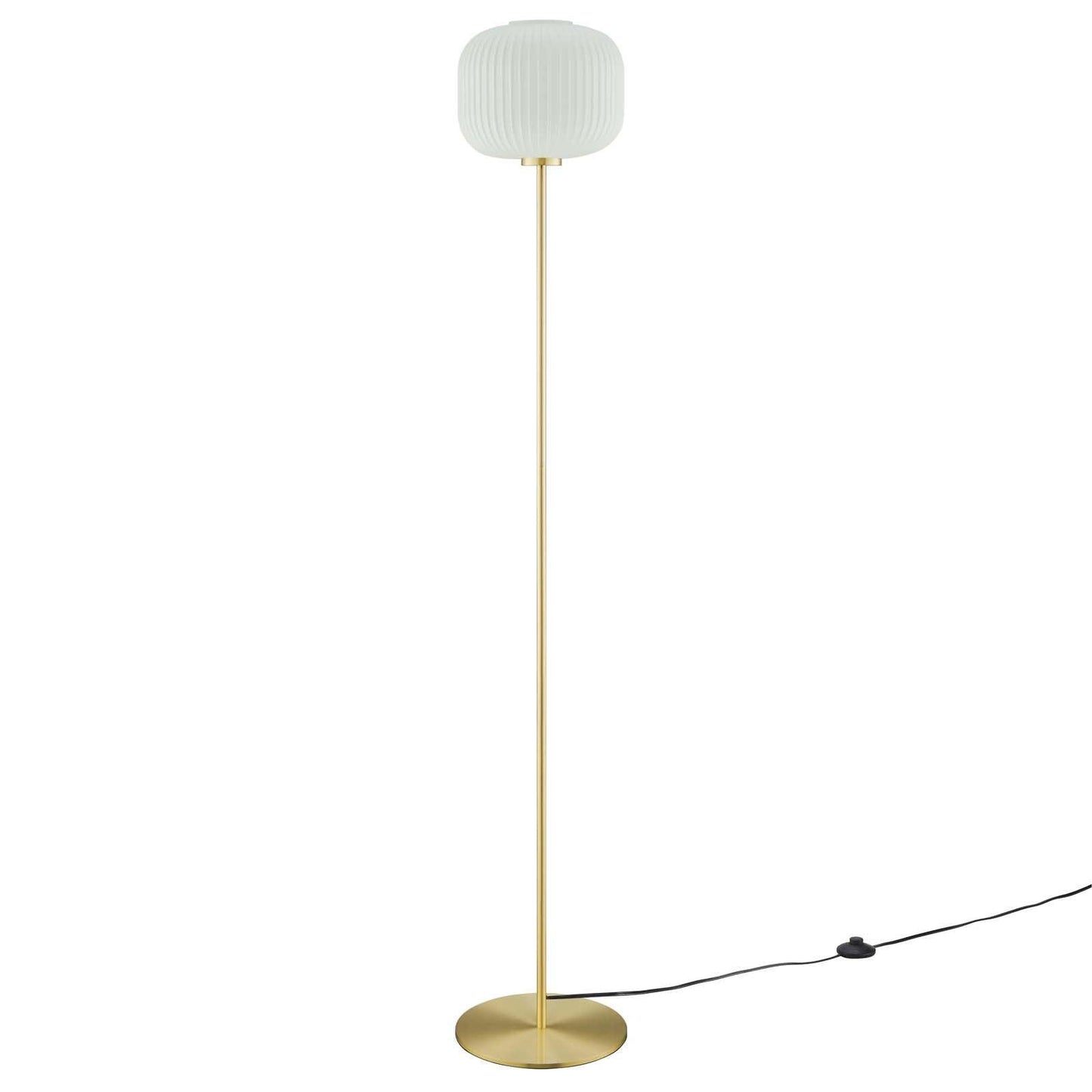 Modway Reprise Glass Sphere Glass and Metal Floor Lamp FredCo