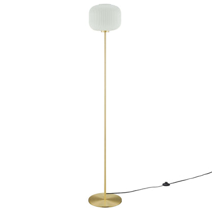 Modway Reprise Glass Sphere Glass and Metal Floor Lamp FredCo