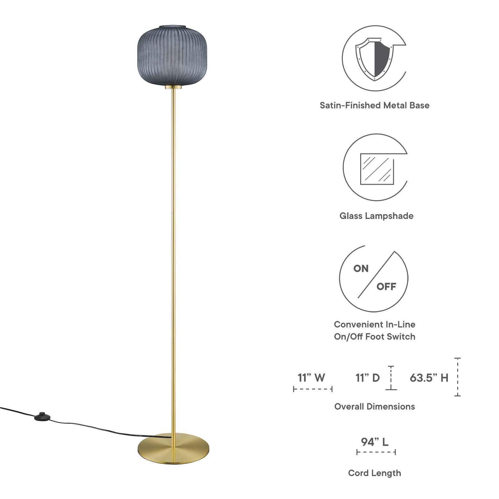 Modway Reprise Glass Sphere Glass and Metal Floor Lamp FredCo