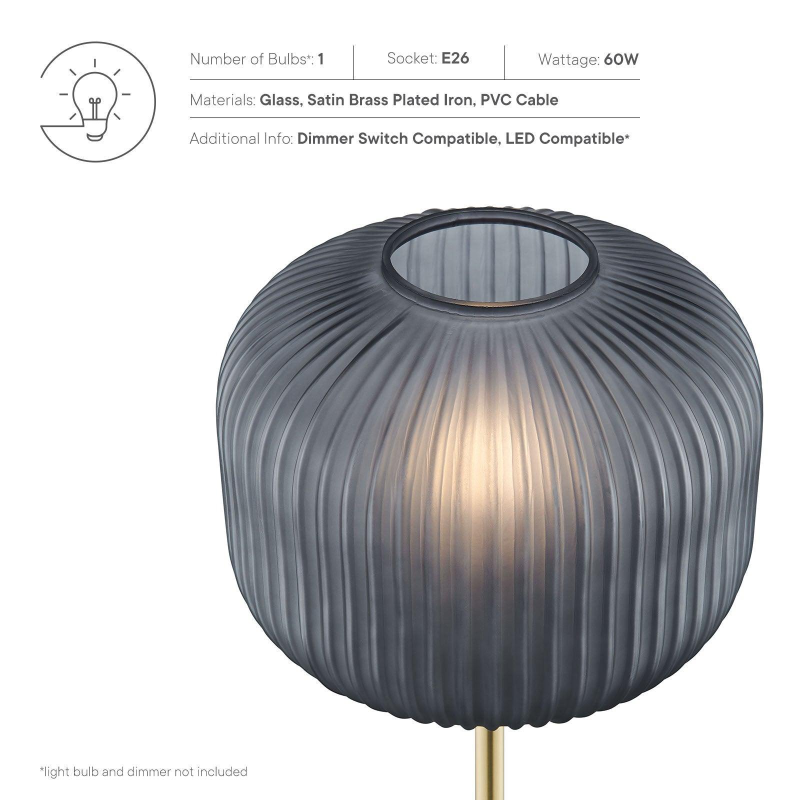 Modway Reprise Glass Sphere Glass and Metal Floor Lamp FredCo