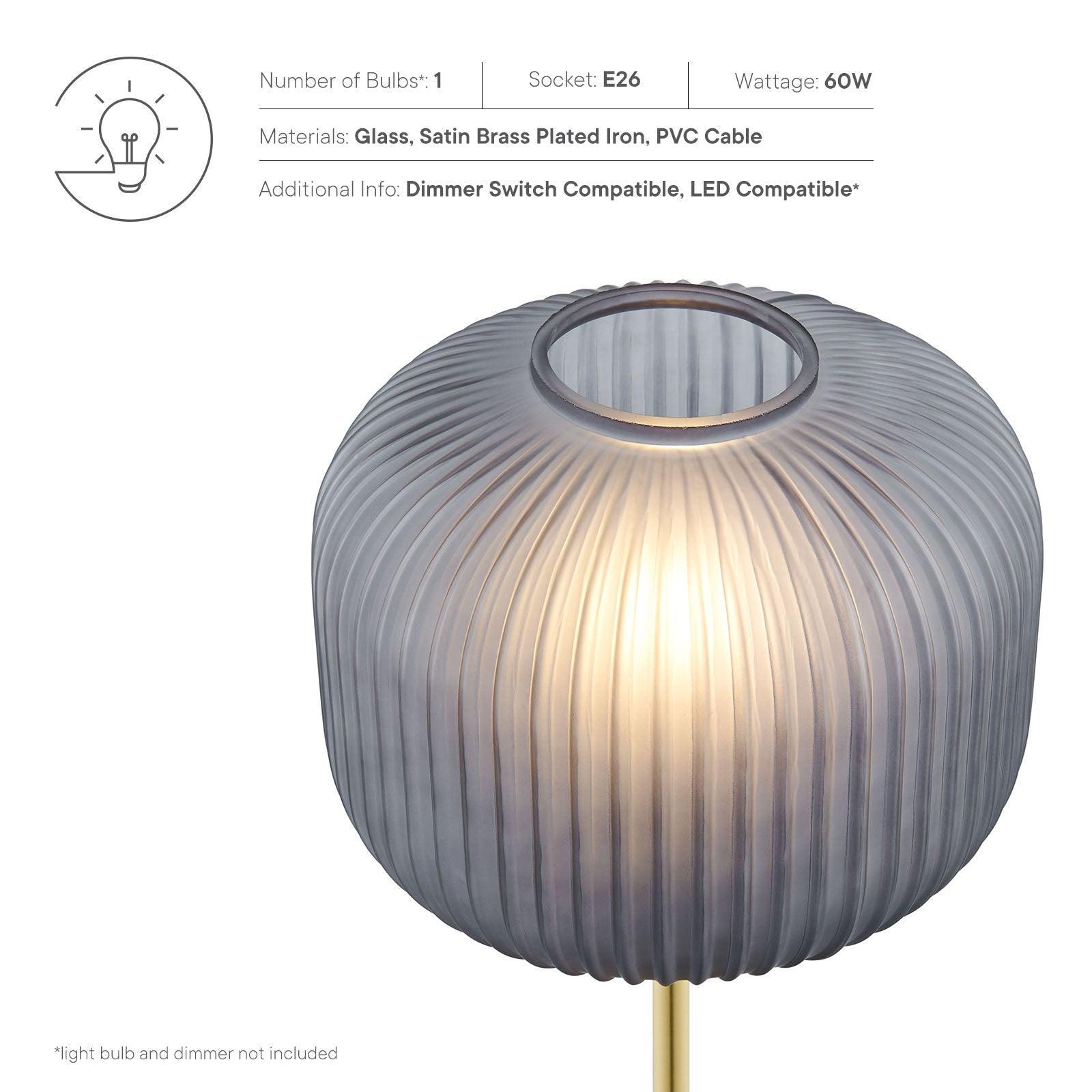 Modway Reprise Glass Sphere Glass and Metal Table Lamp FredCo