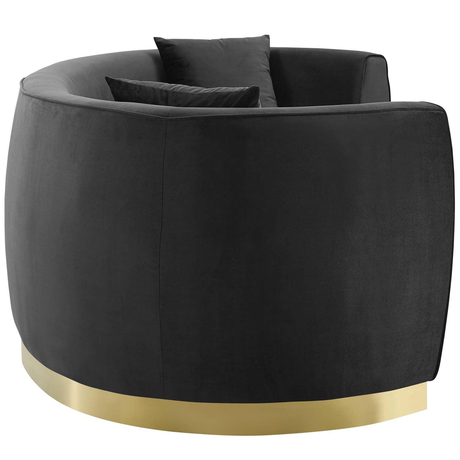 Modway Resolute Curved Performance Velvet Sofa FredCo