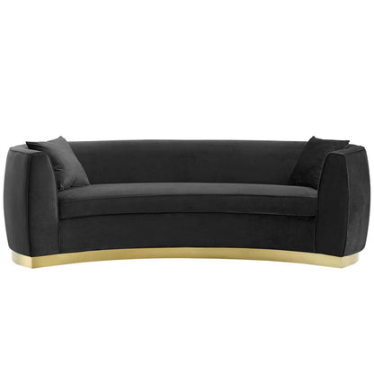Modway Resolute Curved Performance Velvet Sofa FredCo