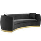 Modway Resolute Curved Performance Velvet Sofa FredCo