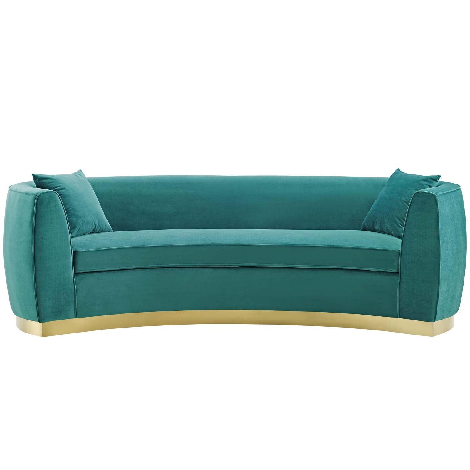 Modway Resolute Curved Performance Velvet Sofa FredCo