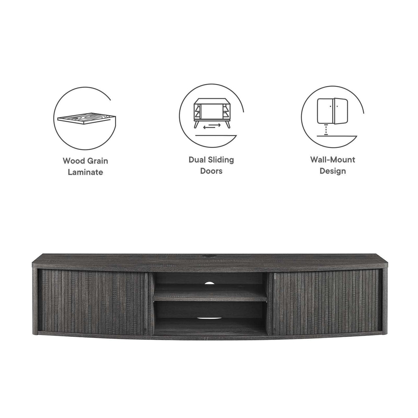 Modway Resonance 60" Wall-Mount TV Stand FredCo
