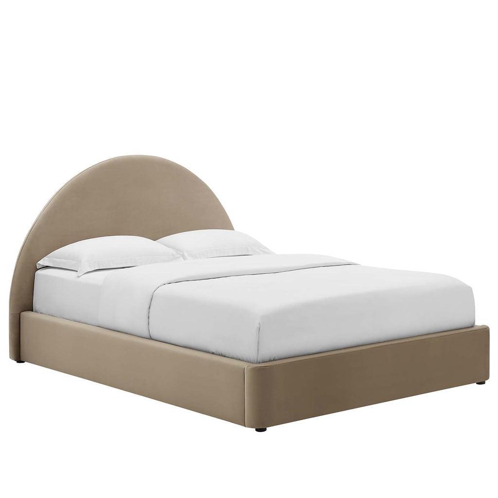 Modway Resort Performance Velvet Arched Round Platform Bed FredCo