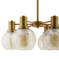 Modway Resound Amber Glass And Brass Pendant Chandelier FredCo