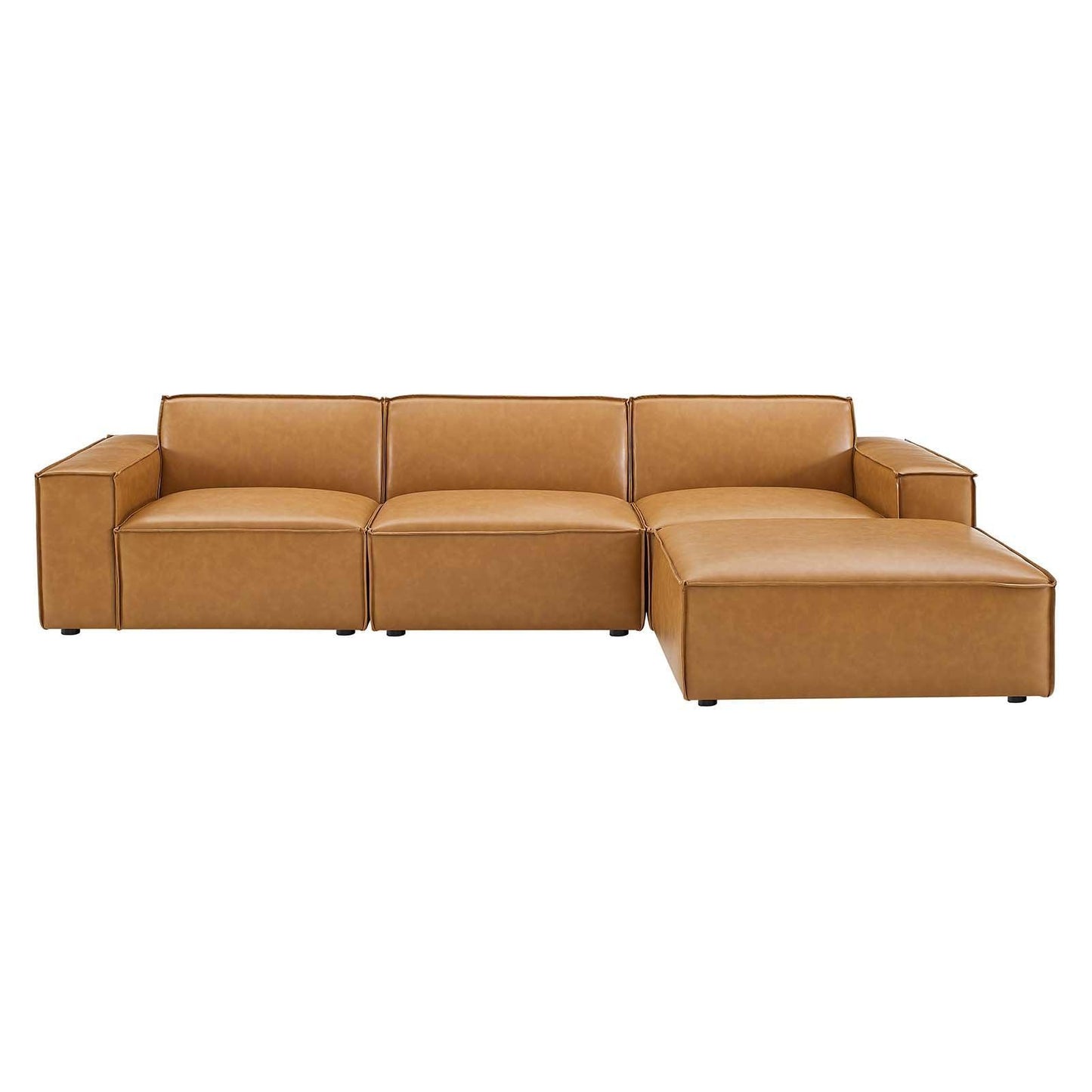 Modway Restore 4-Piece Vegan Leather Sectional Sofa FredCo