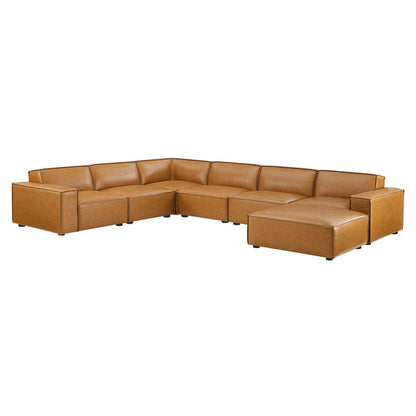 Modway Restore 7-Piece Vegan Leather Sectional Sofa FredCo