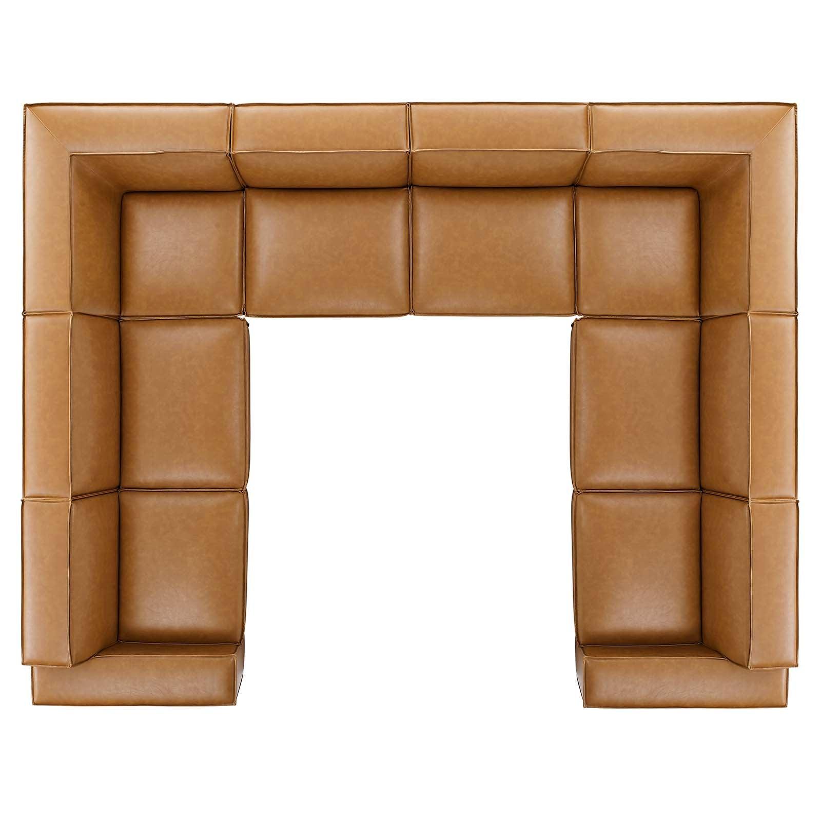 Modway Restore 8-Piece Vegan Leather Sectional Sofa FredCo