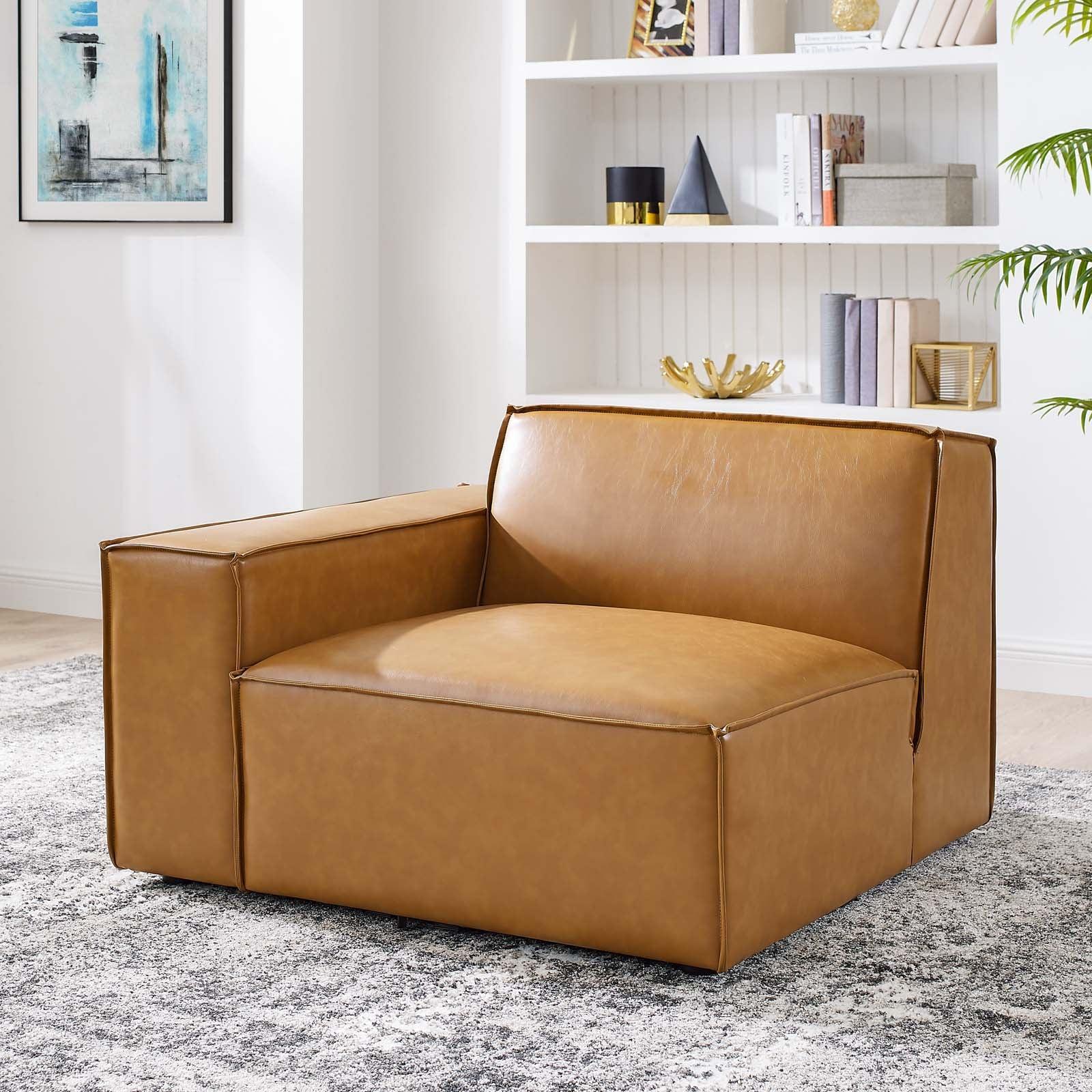 Modway Restore Left-Arm Vegan Leather Sectional Sofa Chair FredCo