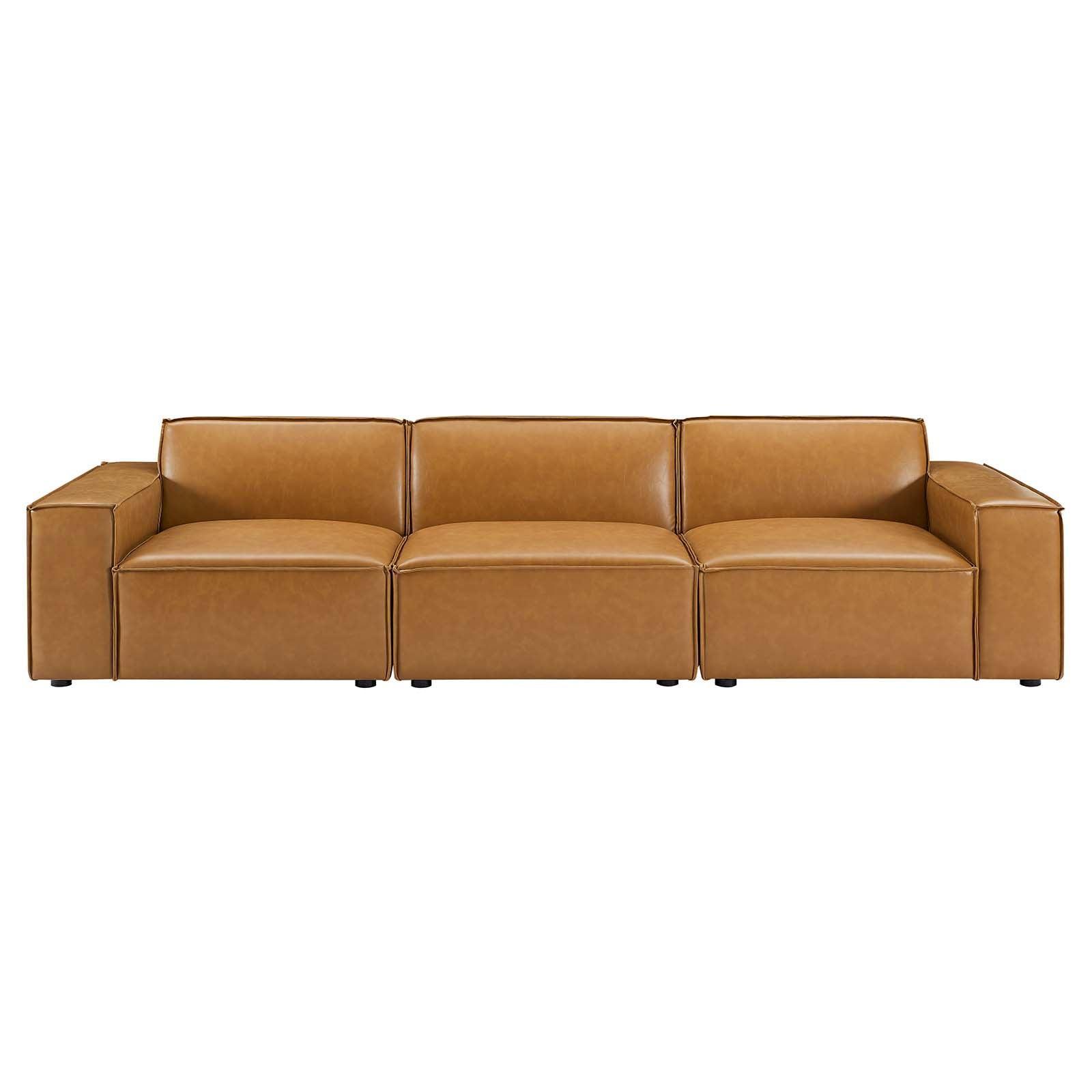 Modway Restore Vegan Leather 3-Piece Sofa FredCo