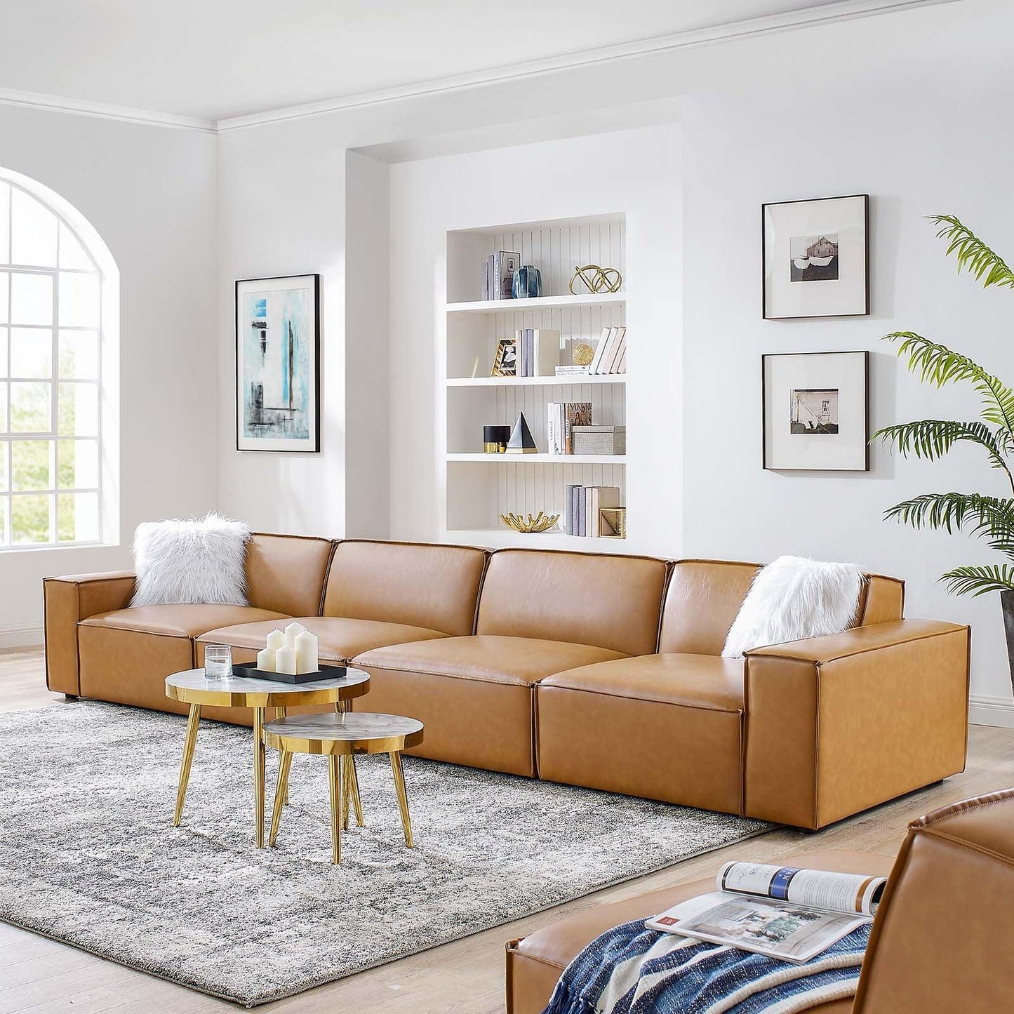 Modway Restore Vegan Leather 4-Piece Sofa FredCo