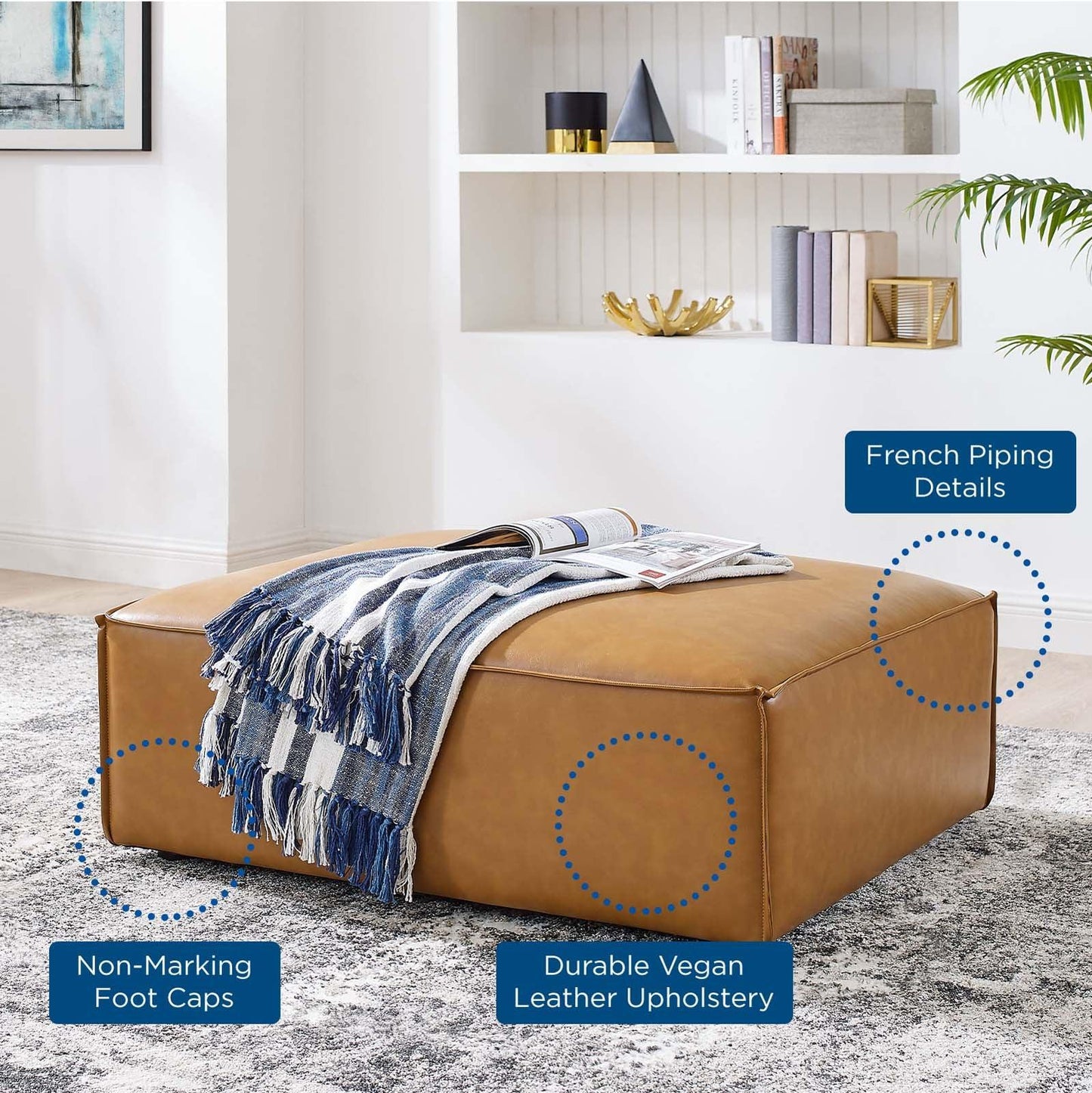 Modway Restore Vegan Leather Ottoman FredCo