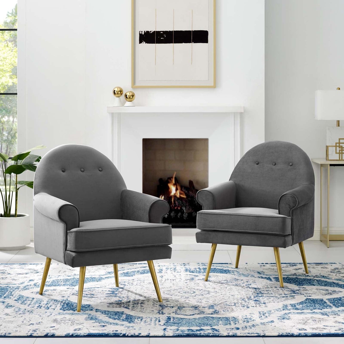 Modway Revive Armchair Performance Velvet Set of 2 FredCo
