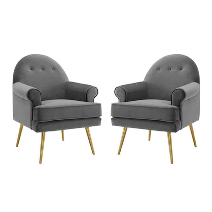 Modway Revive Armchair Performance Velvet Set of 2 FredCo