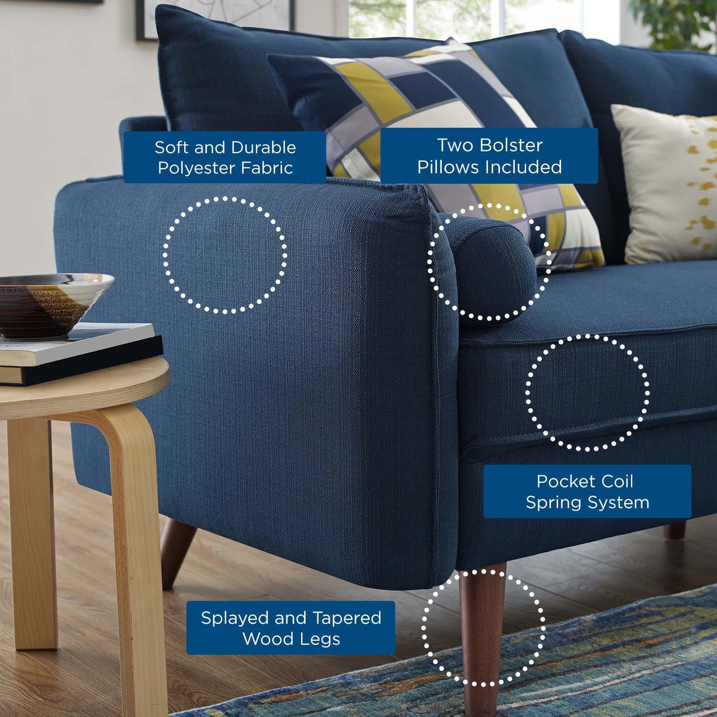 Modway Revive Upholstered Fabric Sofa and Loveseat Set FredCo