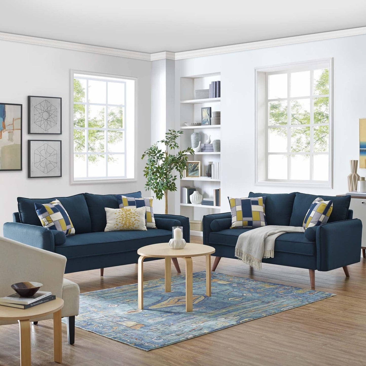 Modway Revive Upholstered Fabric Sofa and Loveseat Set FredCo