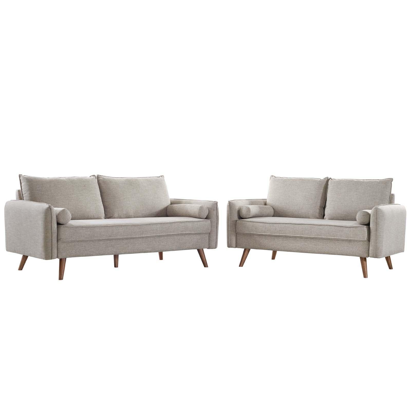 Modway Revive Upholstered Fabric Sofa and Loveseat Set FredCo