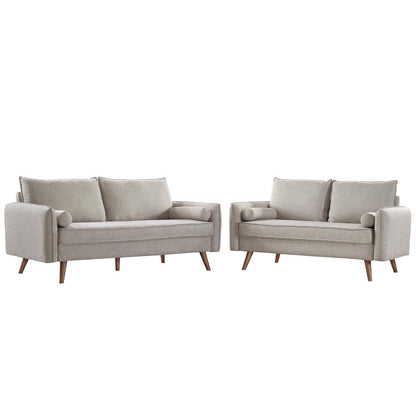 Modway Revive Upholstered Fabric Sofa and Loveseat Set FredCo
