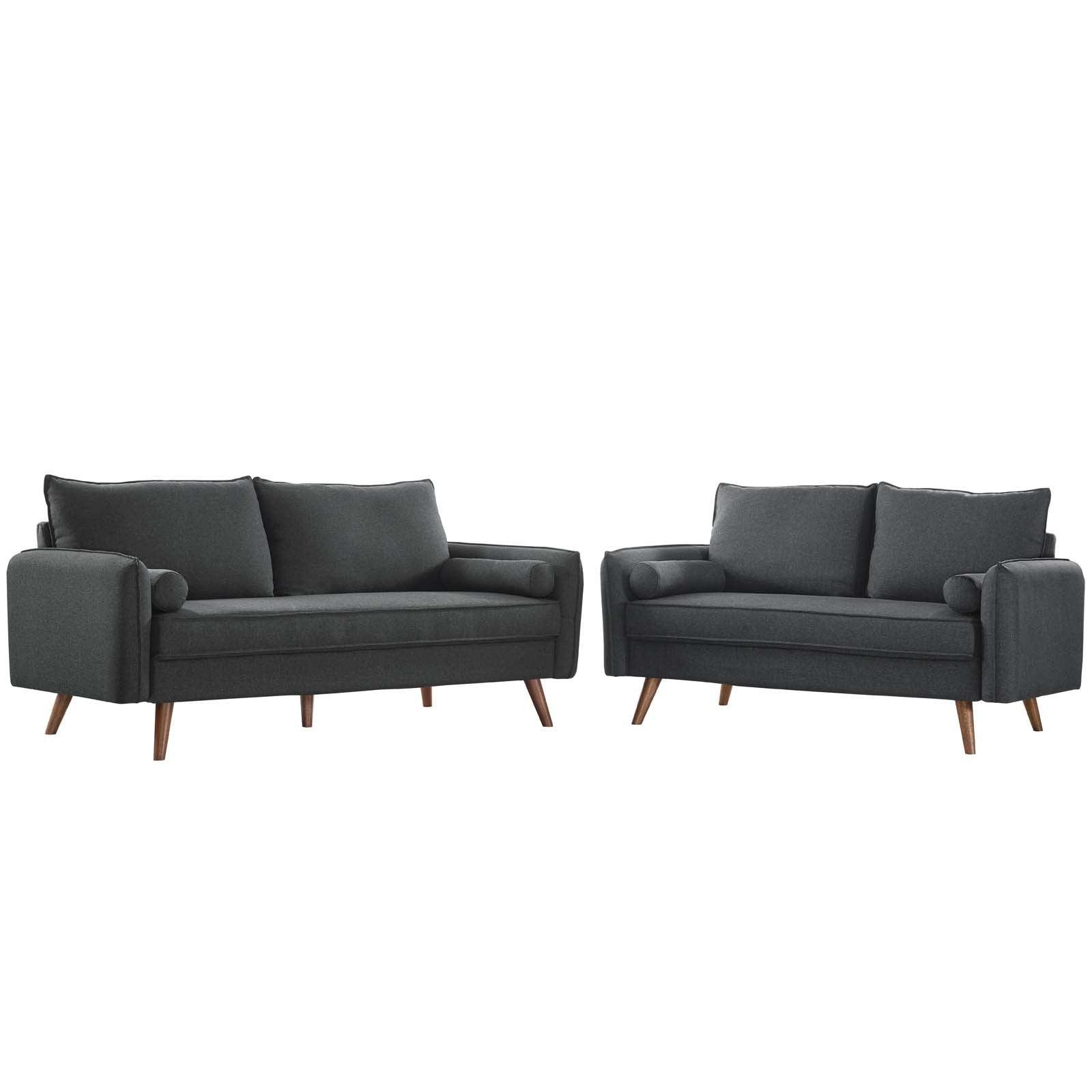Modway Revive Upholstered Fabric Sofa and Loveseat Set FredCo