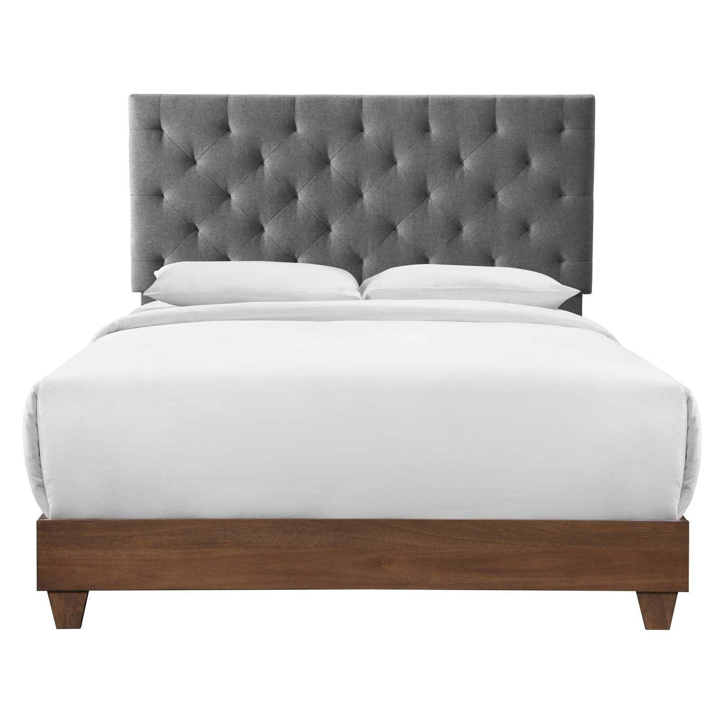 Modway Rhiannon Diamond Tufted Upholstered Fabric Queen Bed FredCo