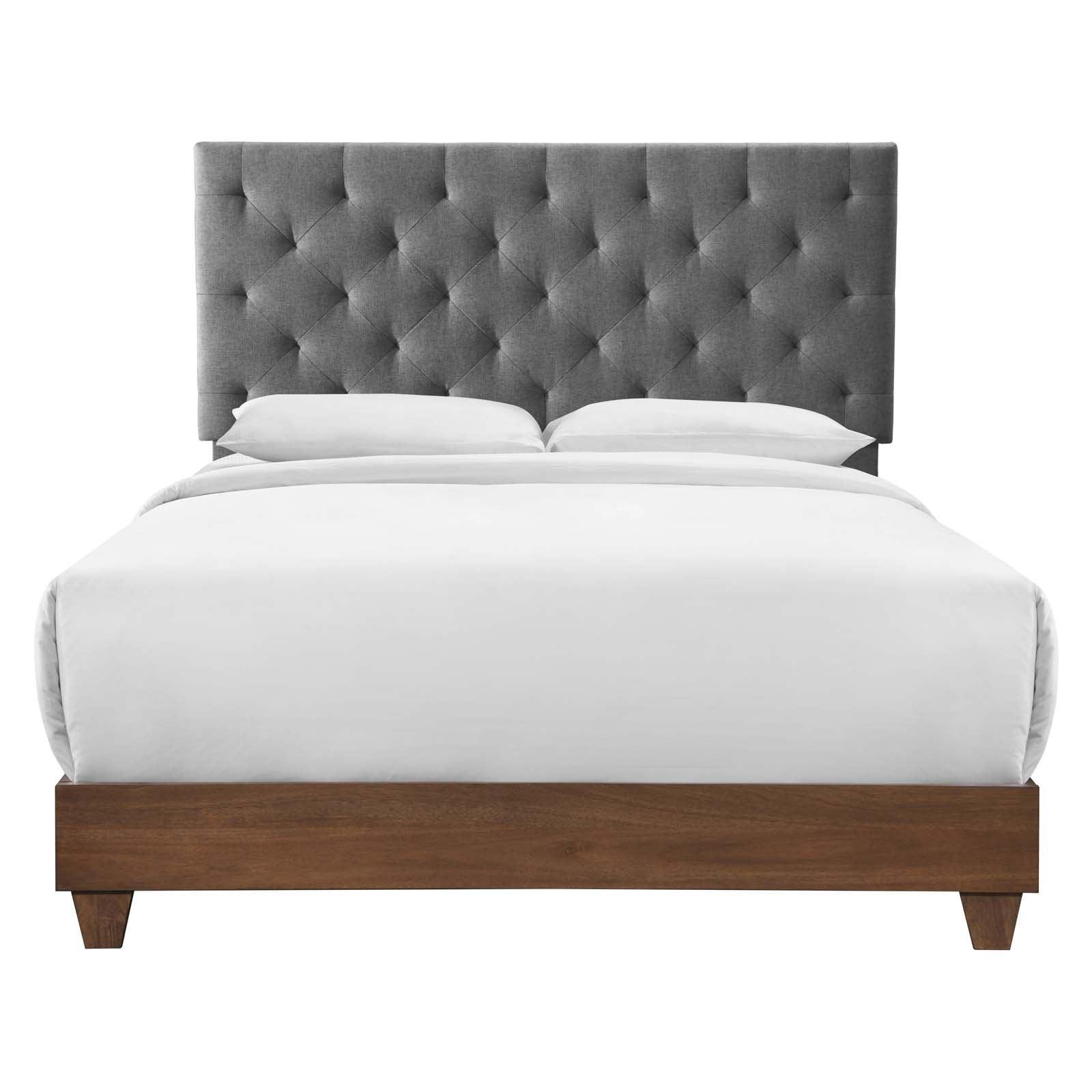 Modway Rhiannon Diamond Tufted Upholstered Fabric Queen Bed FredCo