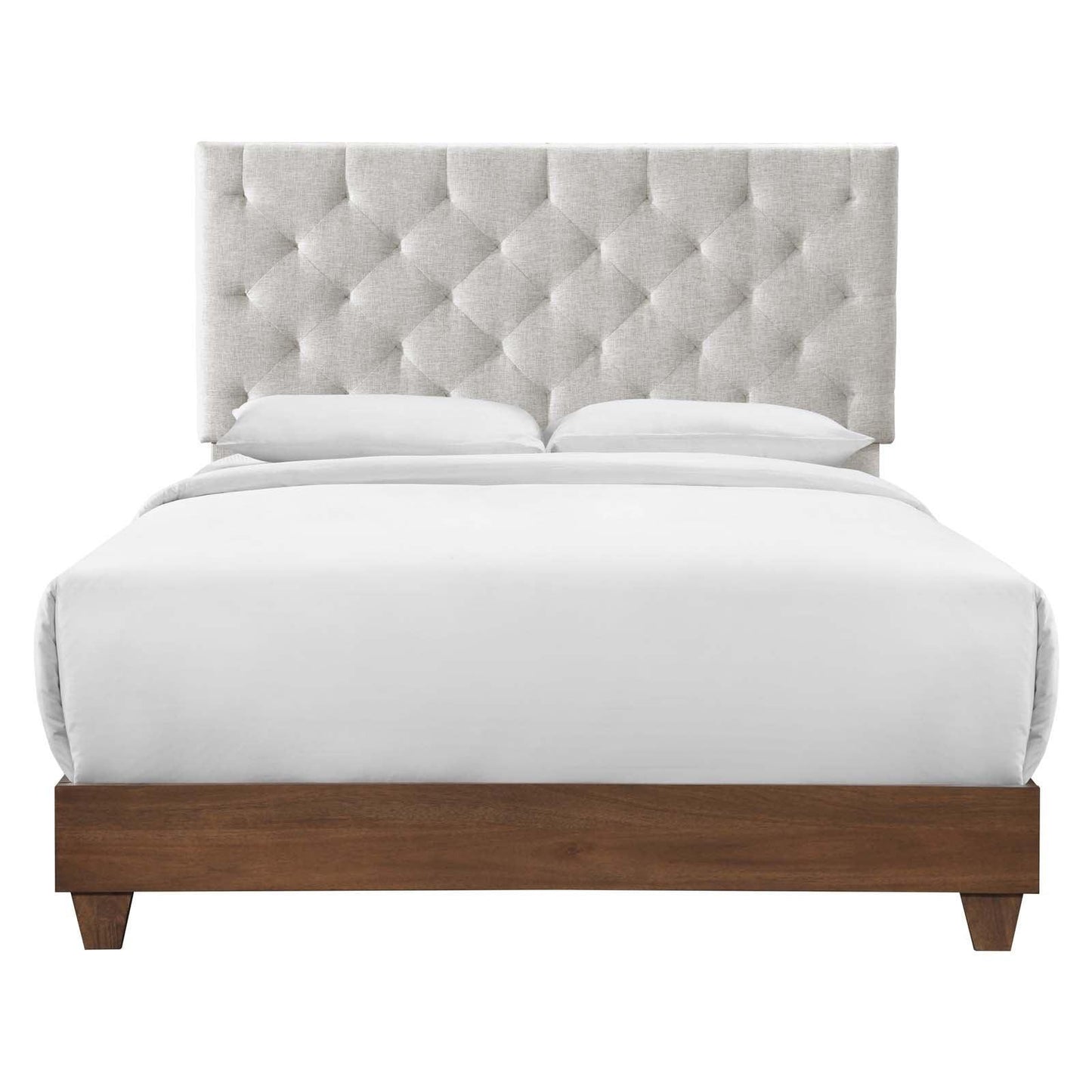 Modway Rhiannon Diamond Tufted Upholstered Fabric Queen Bed FredCo