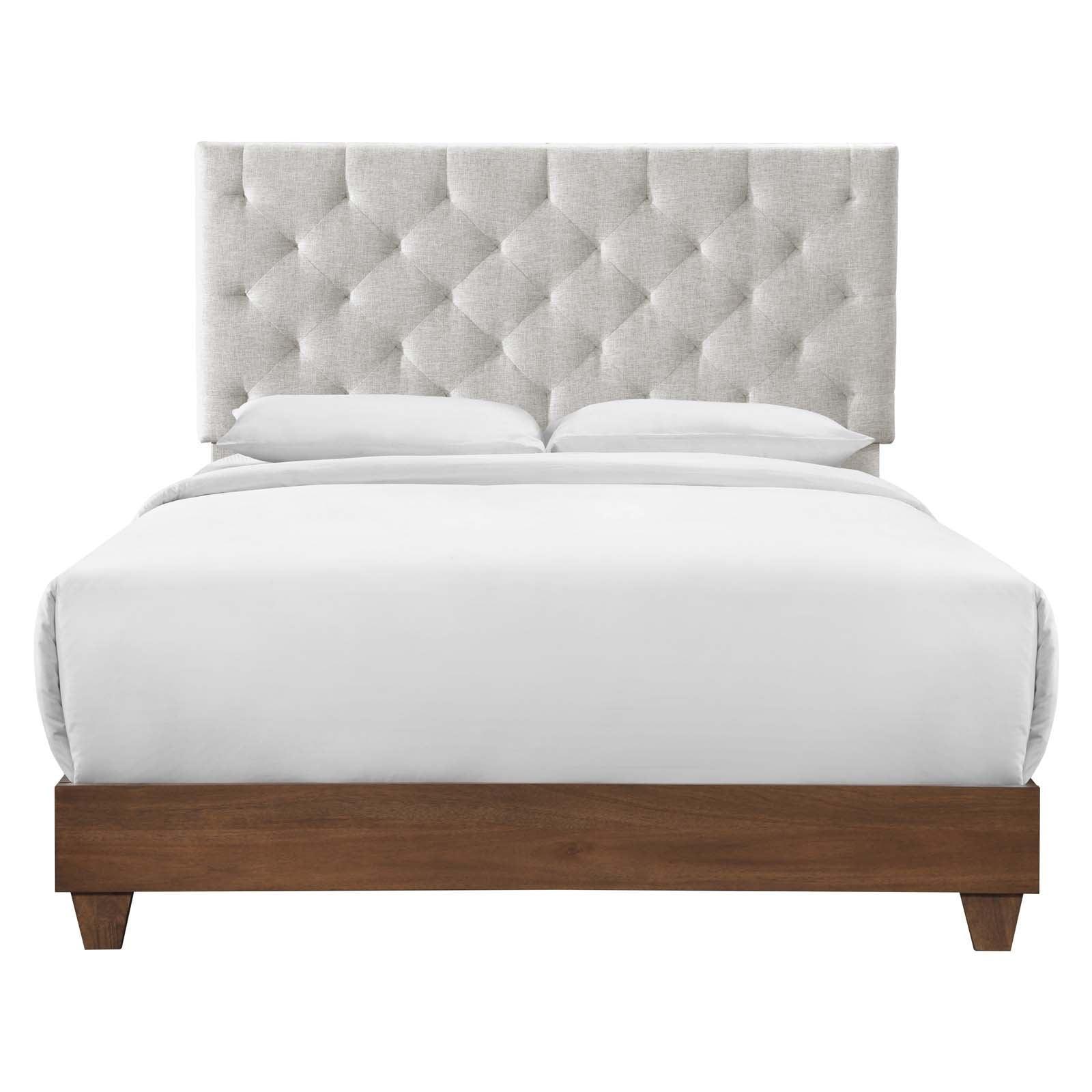 Modway Rhiannon Diamond Tufted Upholstered Fabric Queen Bed FredCo