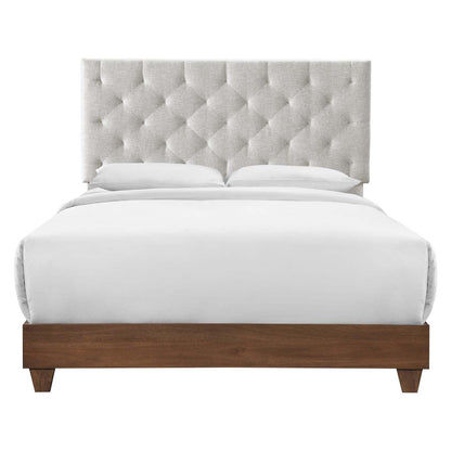 Modway Rhiannon Diamond Tufted Upholstered Fabric Queen Bed FredCo