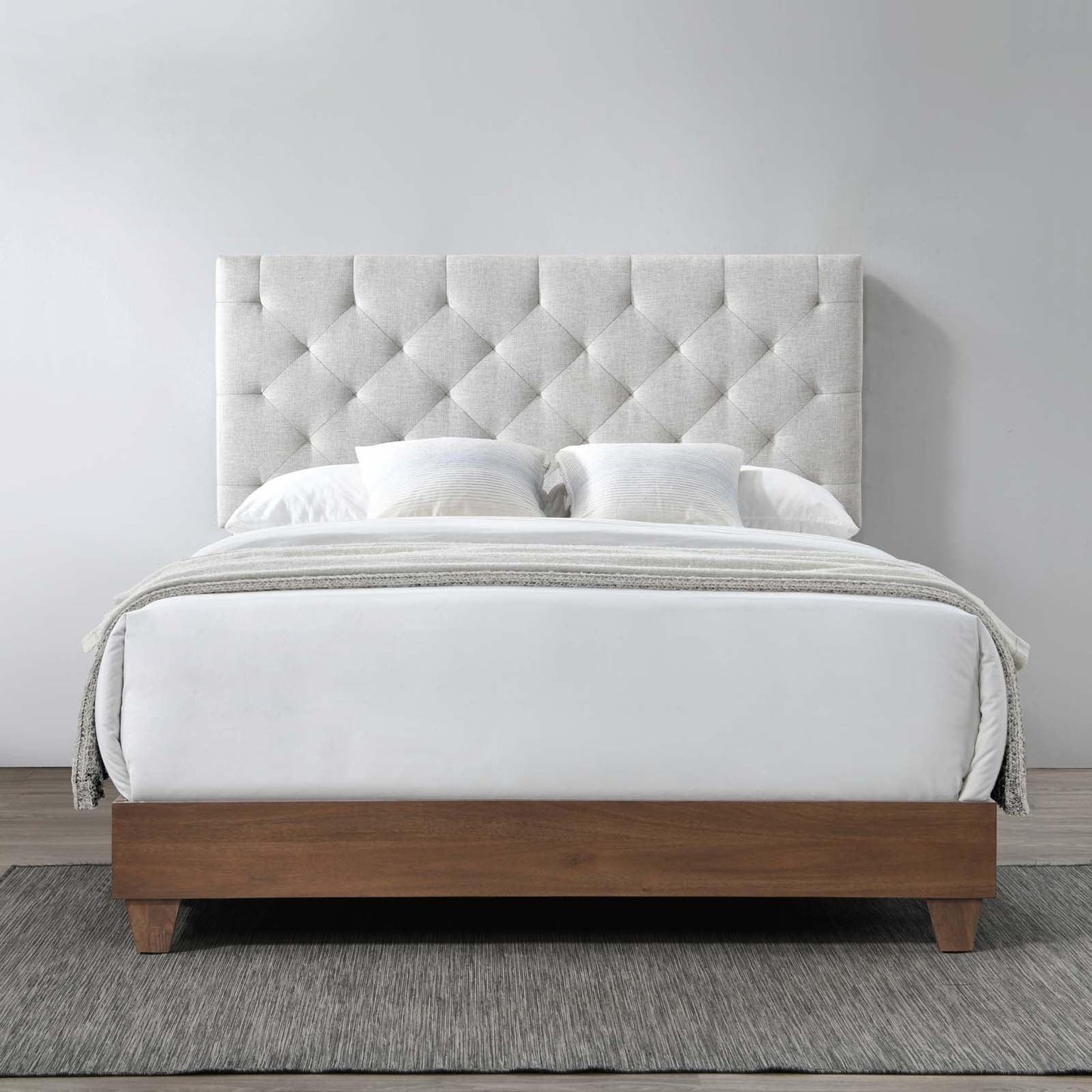 Modway Rhiannon Diamond Tufted Upholstered Fabric Queen Bed FredCo