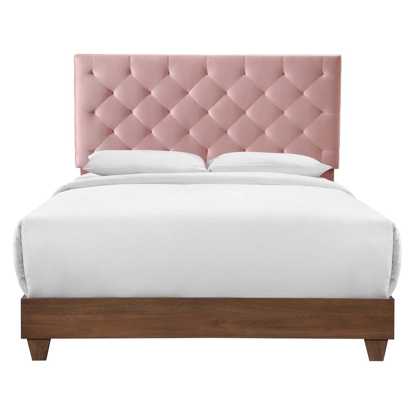 Modway Rhiannon Diamond Tufted Upholstered Performance Velvet Queen Bed FredCo