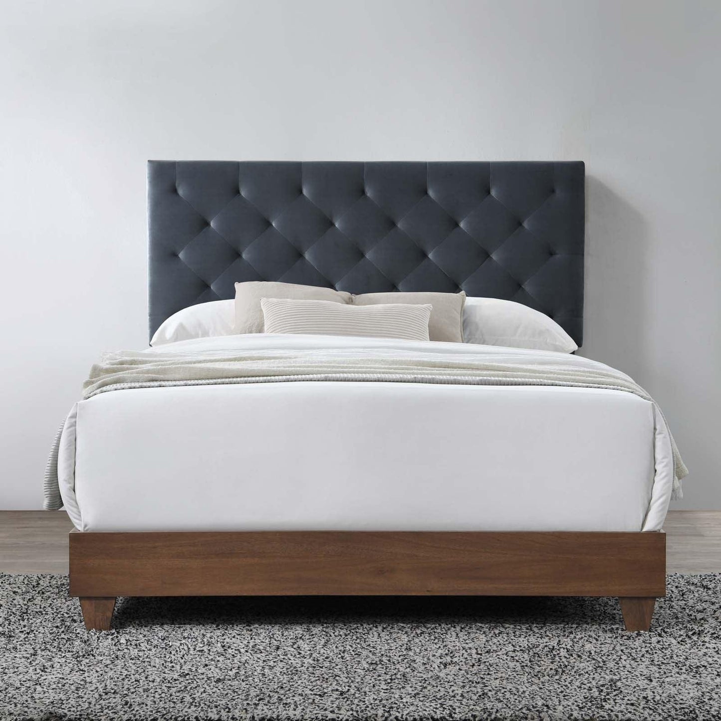 Modway Rhiannon Diamond Tufted Upholstered Performance Velvet Queen Bed FredCo