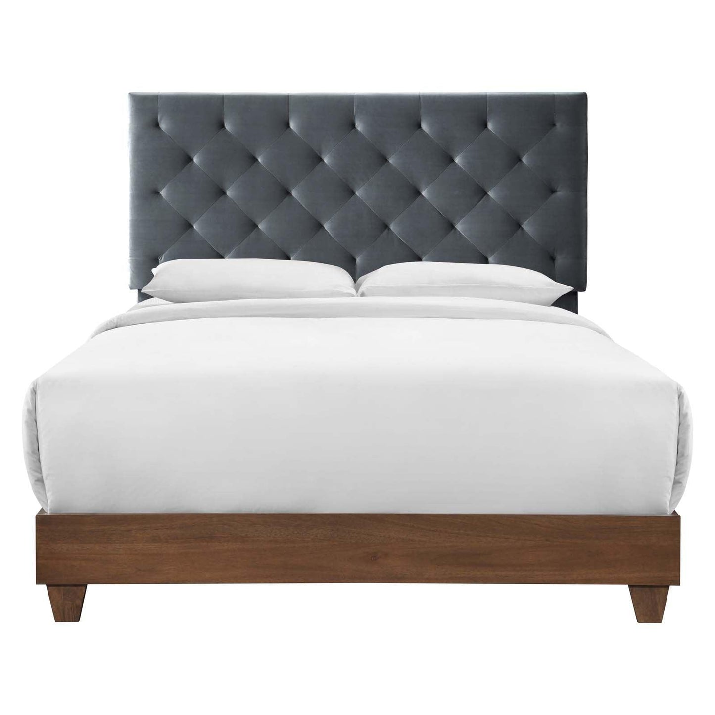 Modway Rhiannon Diamond Tufted Upholstered Performance Velvet Queen Bed FredCo